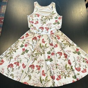 GORGEOUS GARDEN WHITE REVERSIBLE SKATER DRESS